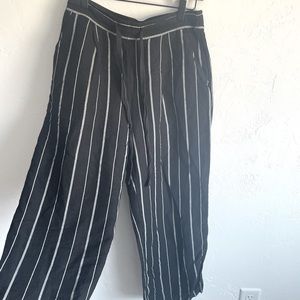 A New Day drawstring casual linen pants (but softer) black and white striped